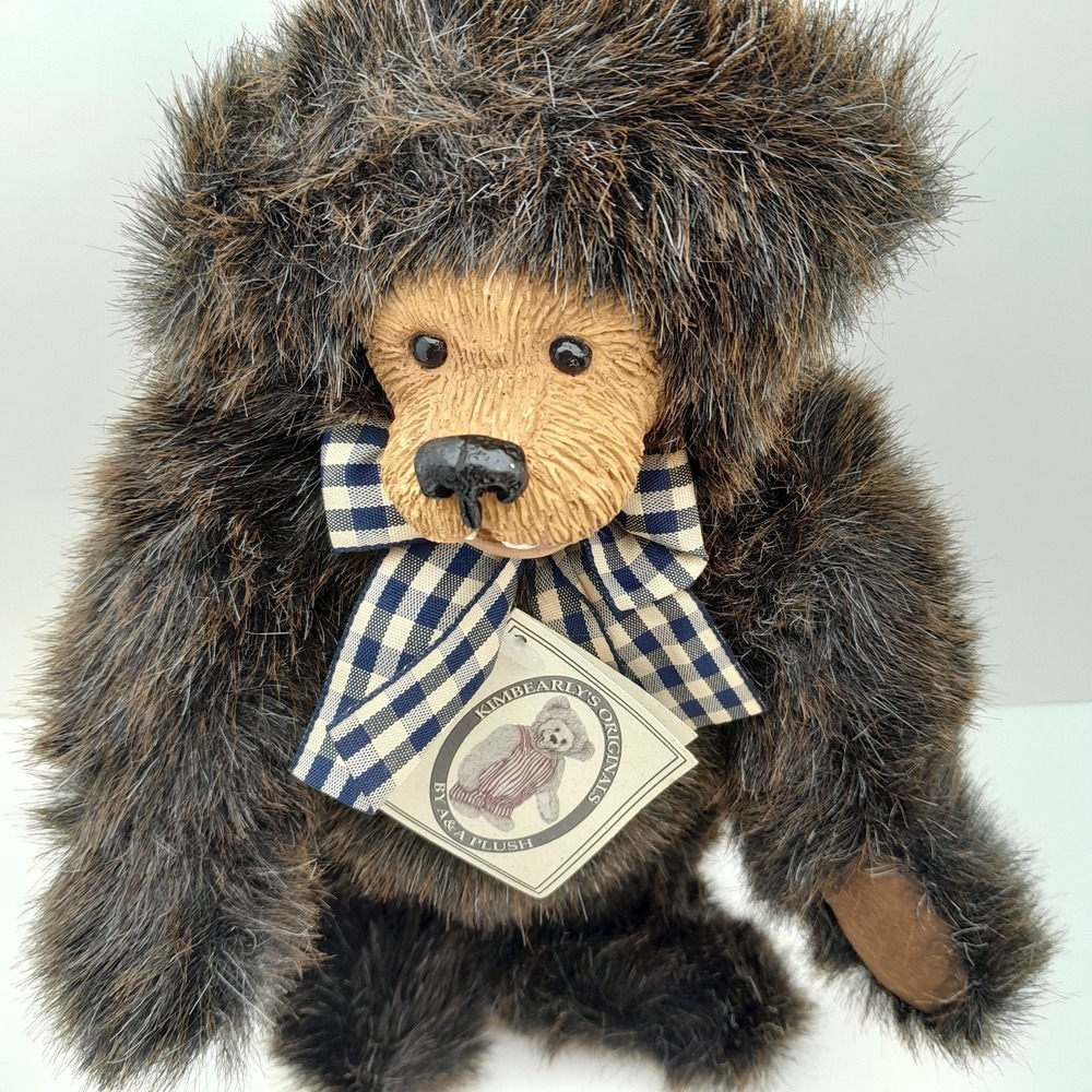 Kimbearly's Original Bear "Joey" 12"‎ Jointed Plush w/ Resin Face & Bow #1E/1812 - Picture 4 of 12